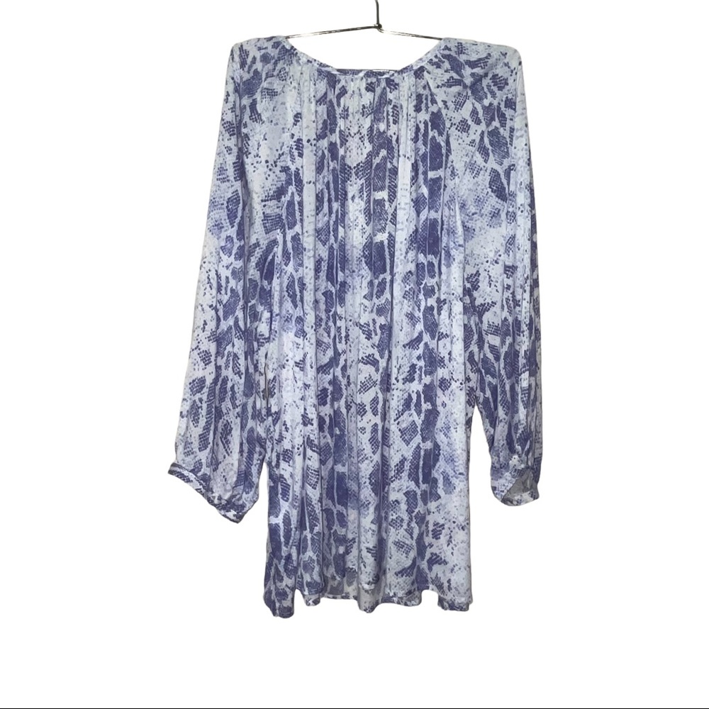 NWT Adrienne Vittadini Purple Snake Skin Tunic Blouse size 2X - Picture 4 of 10